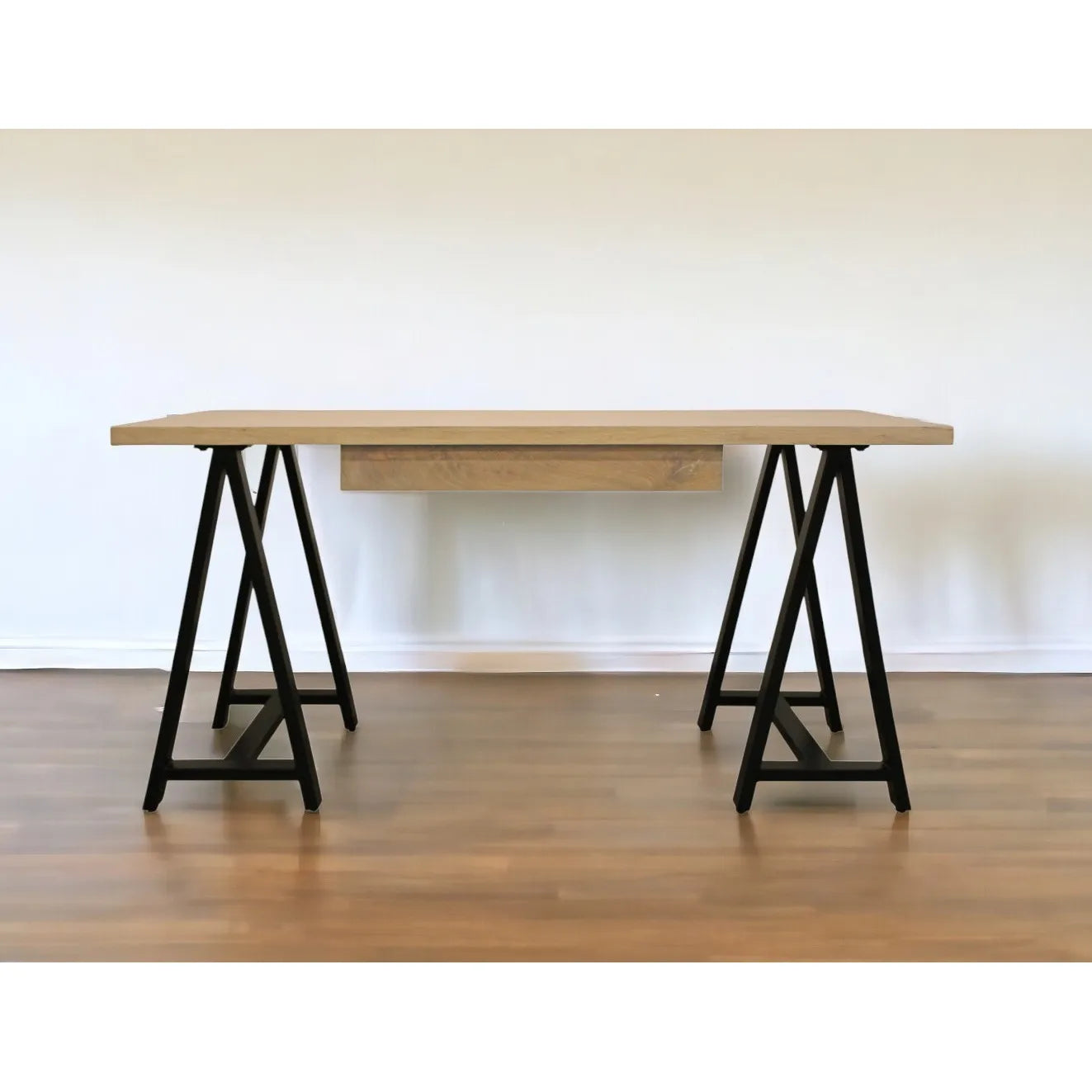 HMS 60" Ivory Black Mahogany Executive Desk - Loft&Timber