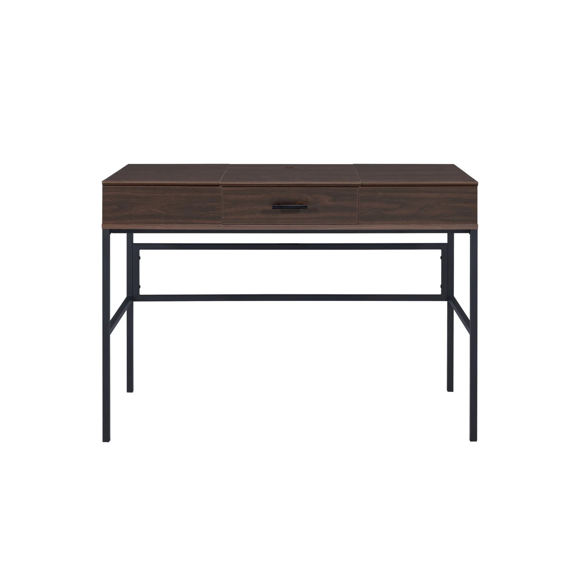HMS 42" Solid Wood Writing Desk Brown and Black - Loft&Timber