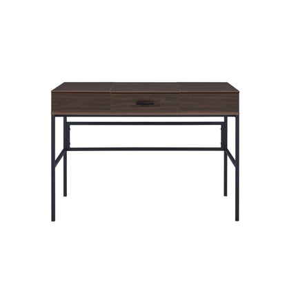 HMS 42" Solid Wood Writing Desk Brown and Black - Loft&Timber