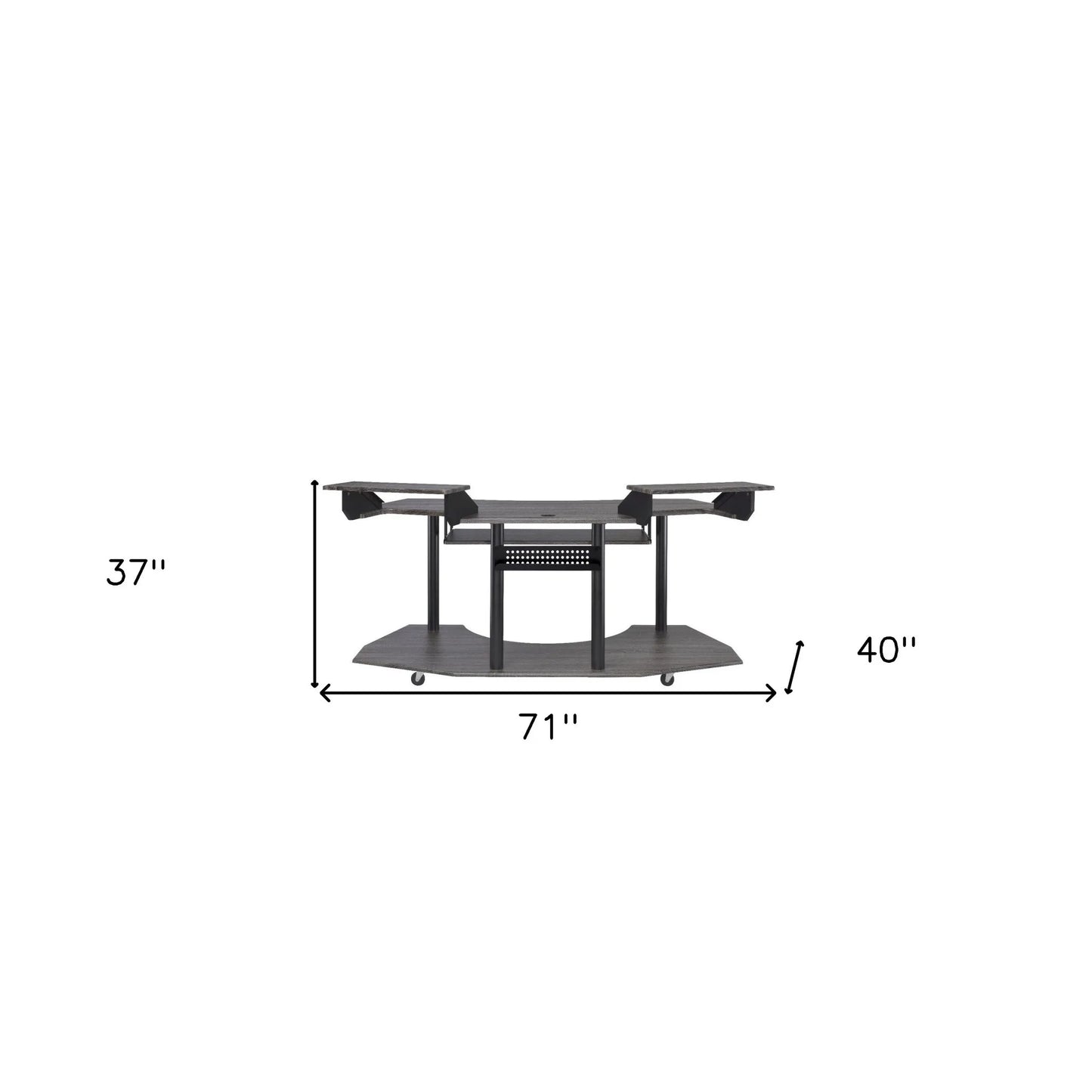 71" dark gray and black computer desk - Loft&Timber