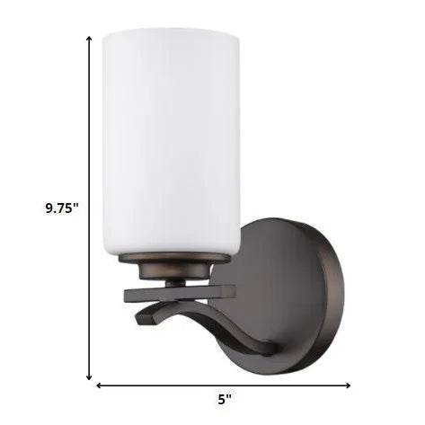 HMS Contemporary One Light Bronze and Glass LED Wall Sconce - Loft&Timber