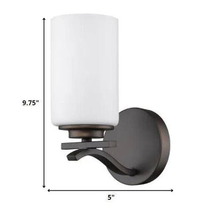 HMS Contemporary One Light Bronze and Glass LED Wall Sconce - Loft&Timber