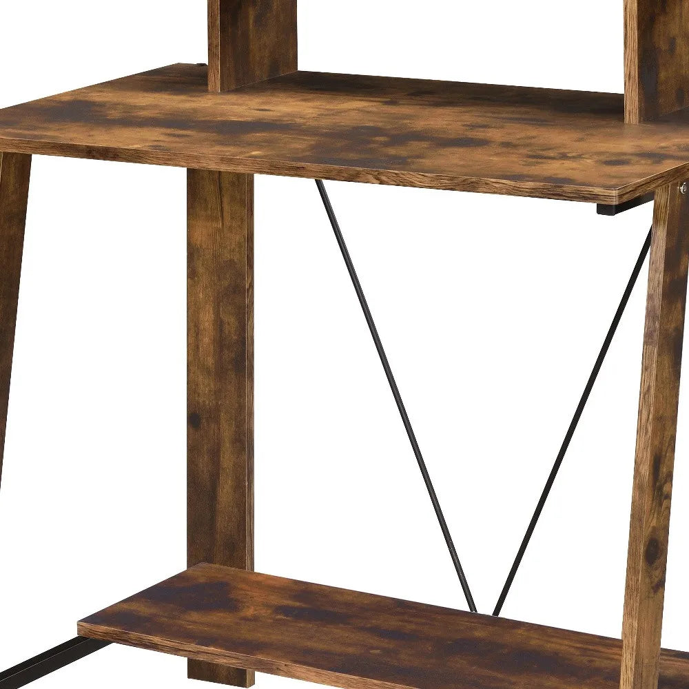 HMS 32" Brown Minimalist Modern Desk - Loft&Timber