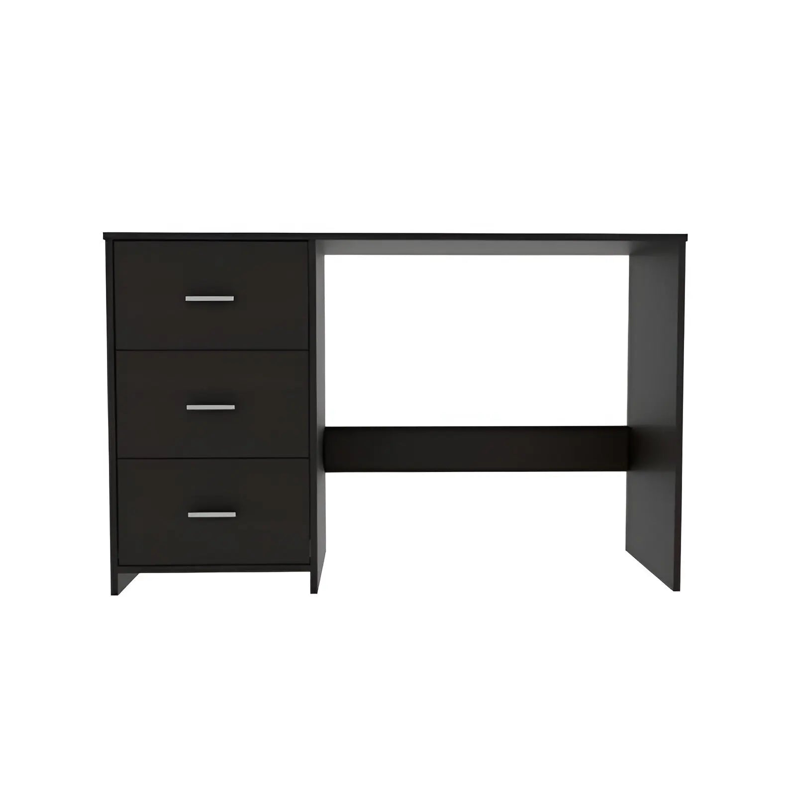 HMS Modern 48" Black Steel Computer Desk with Three Drawers - Loft&Timber