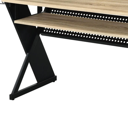 HMS 47" Natural and Black Desk - Loft&Timber