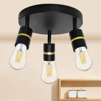 Hot Sale 3-Light Minimalist Wall Lamps Black and Gold LED Track Lighting - Loft&Timber