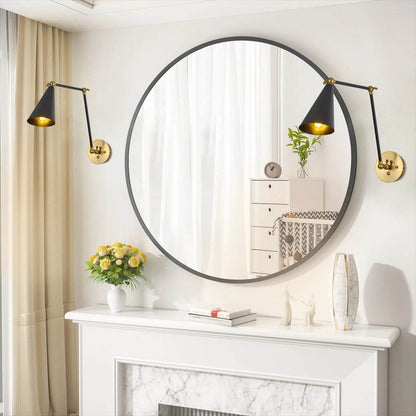 Swing Arm Wall Sconces Modern Wall Lamps Adjustable Matte Black Wall Sconce Light with Mounted Light Fixtures - Loft&Timber