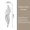 Modern Minimalist LED Luxury Feather Fine Carved Pattern Framed Hanging Channel Decoration Wall Lamps for Bedroom Walls - Loft&Timber