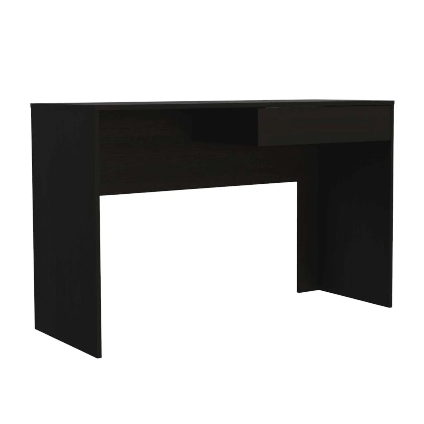HMS 47" Black Wooden Computer Desk with Shelf Drawer - Loft&Timber