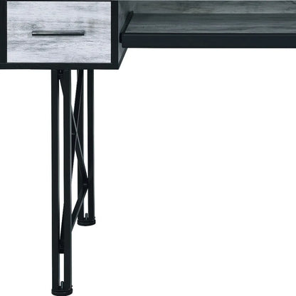 HMS 47" Antiqued White and Black PC Desk - Loft&Timber