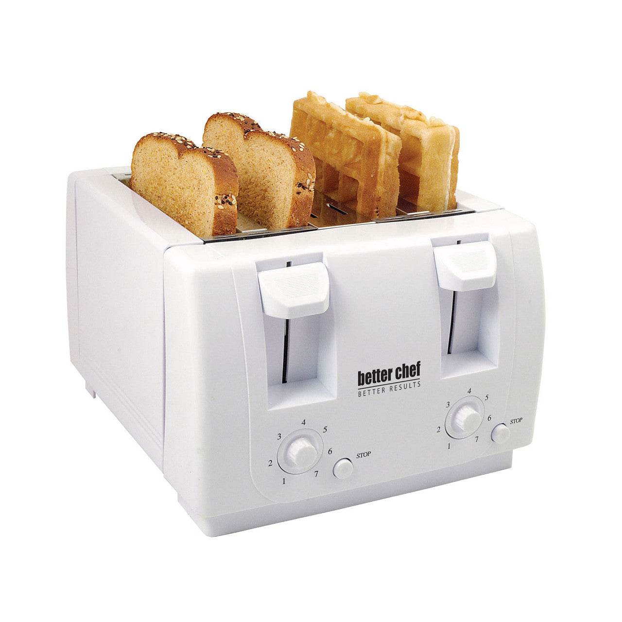 Better Chef 4 Slice Dual-Control Toaster in White - Loft&Timber