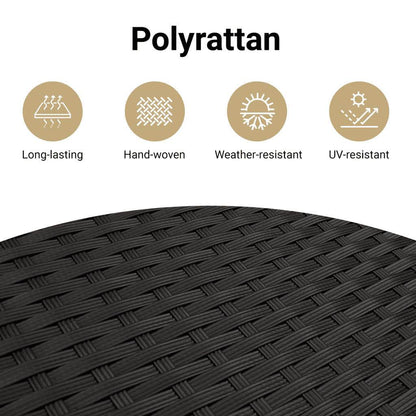 VidaXL 7 Piece Patio Sofa Set with Cushions Black Poly Rattan - Loft&Timber