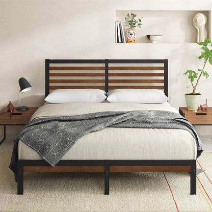 King Size Eco Friendly Bamboo Metal Platform Bed Frame - Loft&Timber