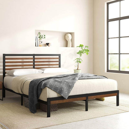 King Size Eco Friendly Bamboo Metal Platform Bed Frame - Loft&Timber