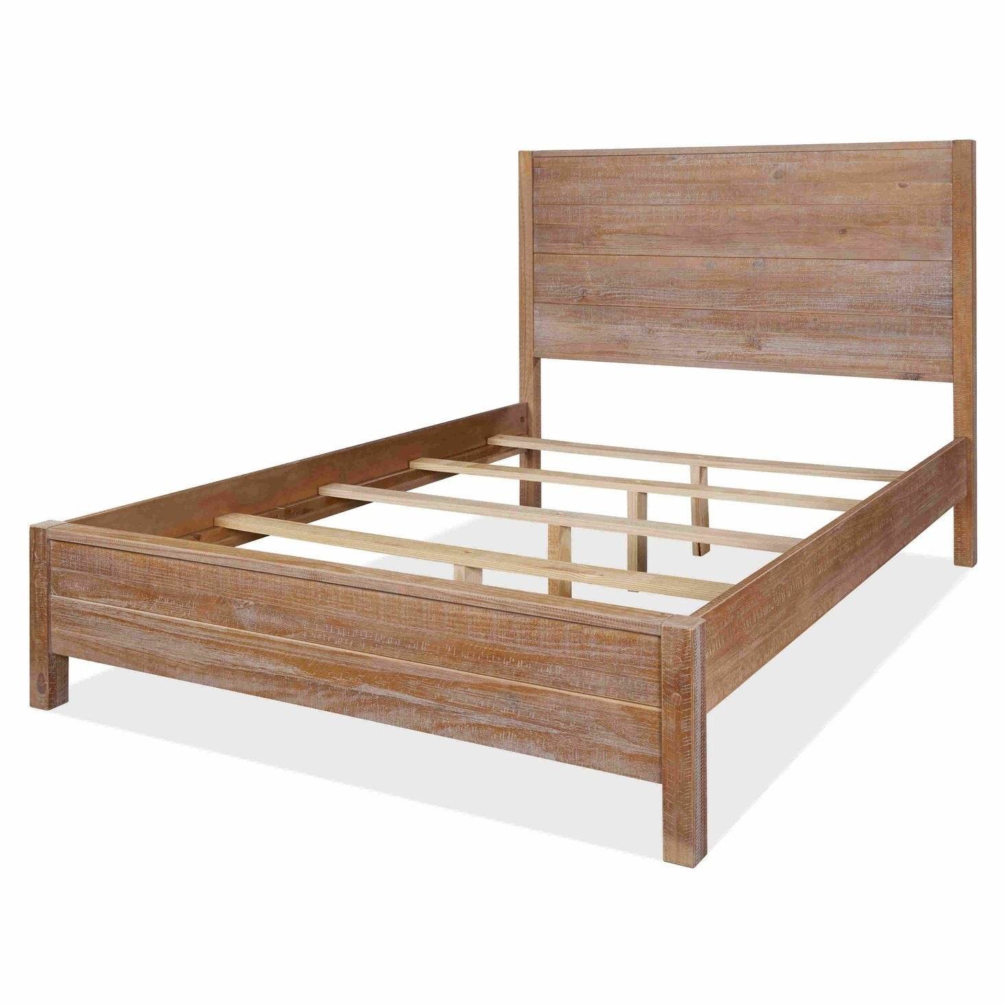 FarmHome Rustic Solid Pine Platform Bed in King Size - Loft&Timber