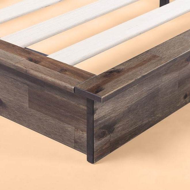 King size Farmhouse Wood Industrial Low Profile Platform Bed Frame - Loft&Timber