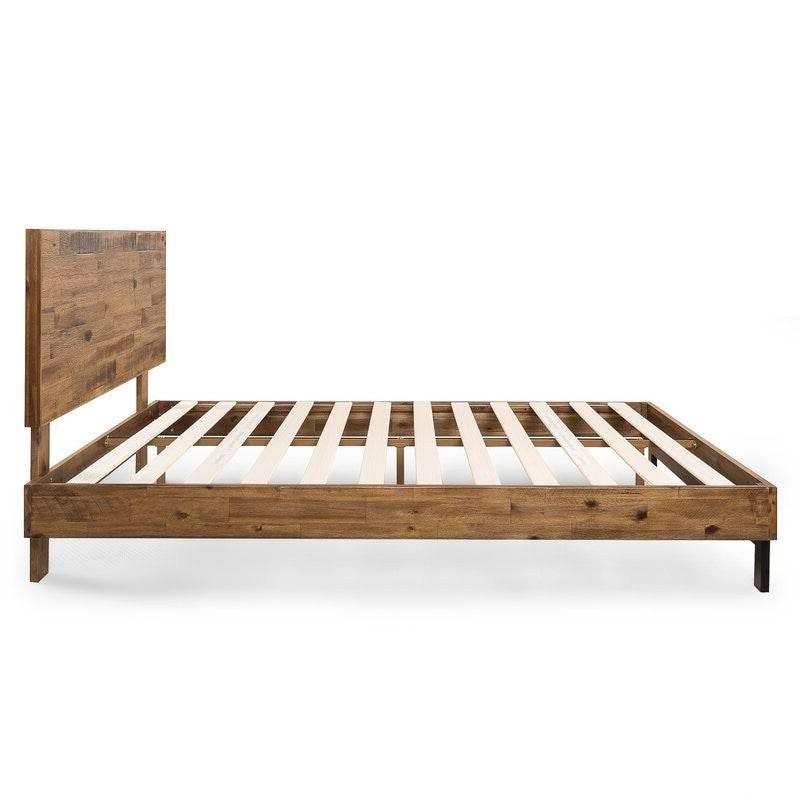 Rustic FarmHome Low Profile Pine Slatted Platform Bed in King - Loft&Timber