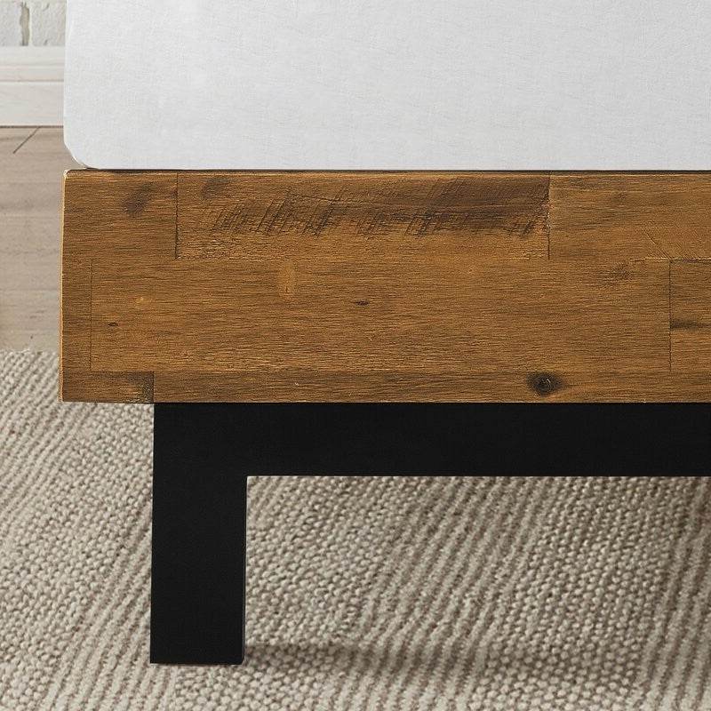Rustic FarmHome Low Profile Pine Slatted Platform Bed in King - Loft&Timber