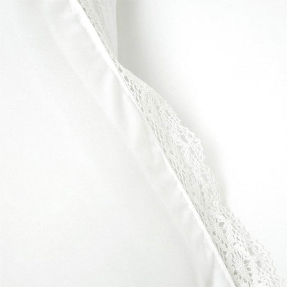 King size White 5-Piece Lightweight Polyester Comforter Set with Lace Trim - Loft&Timber