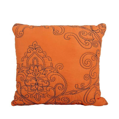 King size Orange Nectarine Damask Embroidered 4 Piece Oversized Bedspread Set - Loft&Timber