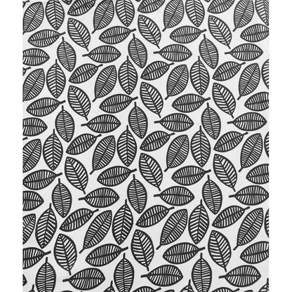 72-inch Black White Leaf Pattern Shower Curtain in 100-Percent Polyester Fabric - Loft&Timber
