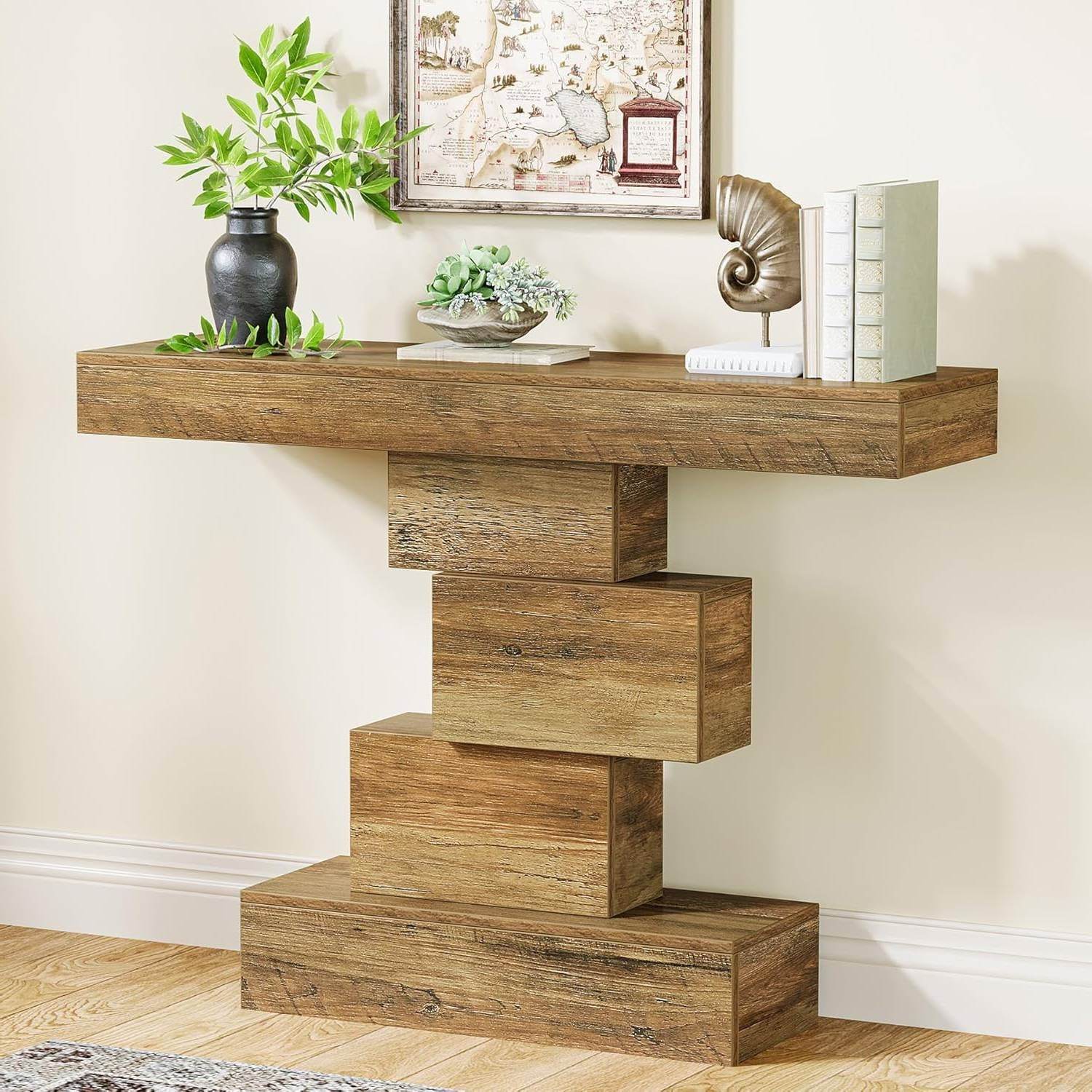 Modern Farmhouse 42-inch Entryway Accent Sofa Table in Light Brown Wood Finish - Loft&Timber