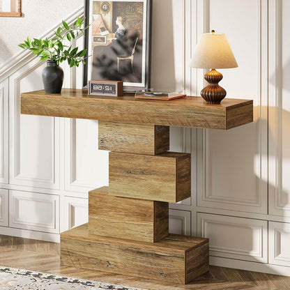 Modern Farmhouse 42-inch Entryway Accent Sofa Table in Light Brown Wood Finish - Loft&Timber