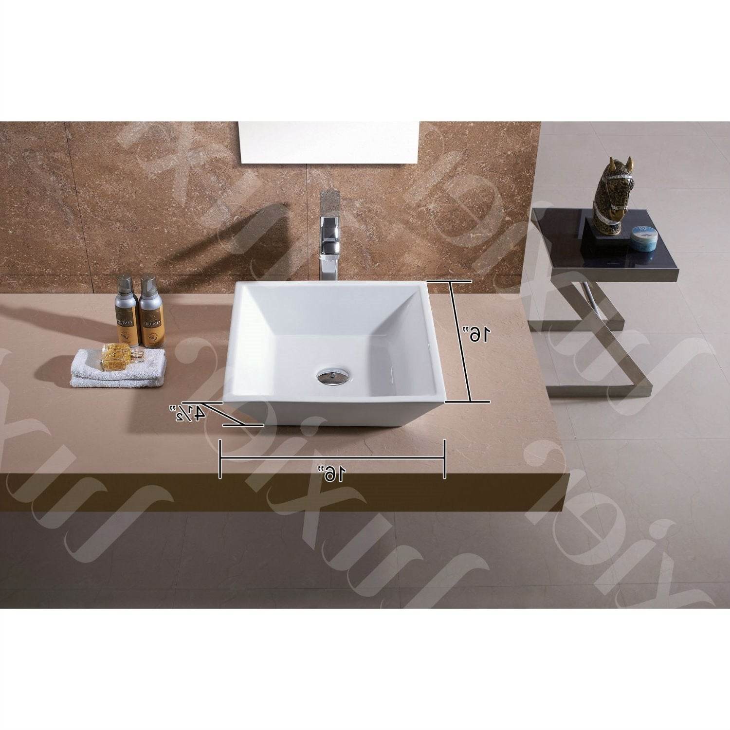 Contemporary White Ceramic Porcelain Vessel Bathroom Vanity Sink - 16 x 16-inch - Loft&Timber
