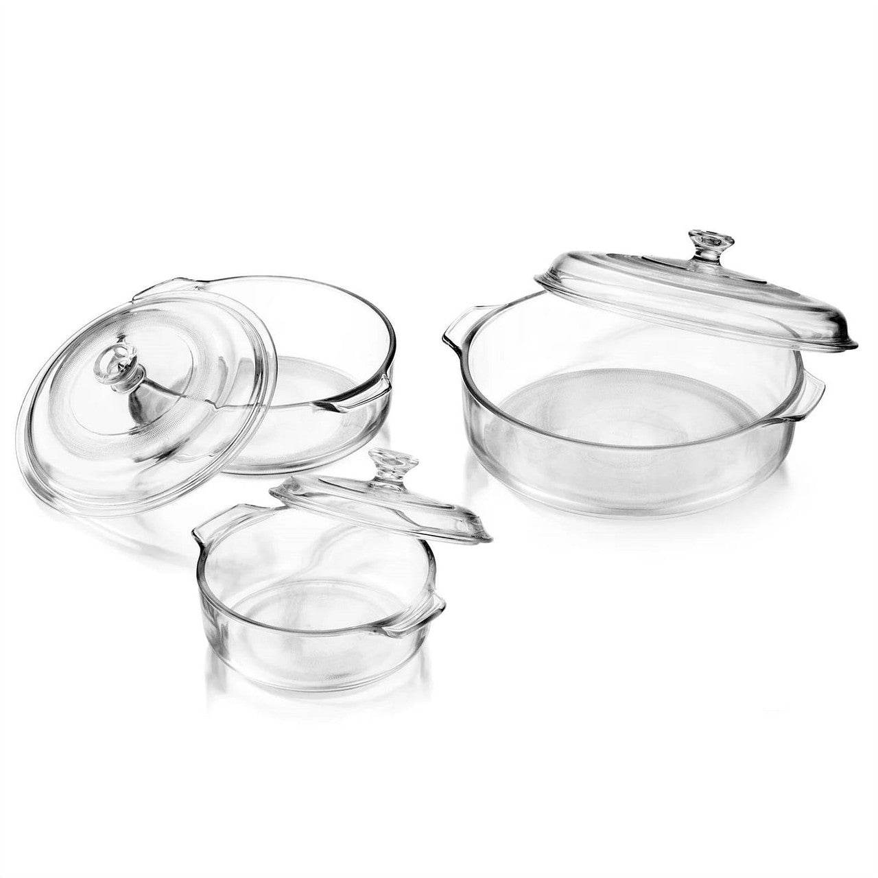 6-Piece Glass Bakeware Casserole Baking Dish Set - Dishwasher and Oven Safe - Loft&Timber