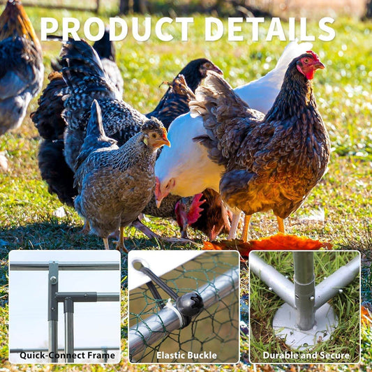 10-Ft x 6.5-Ft Outdoor Walk-in Metal Chicken Coop with Water-Resistant Cover - Loft&Timber