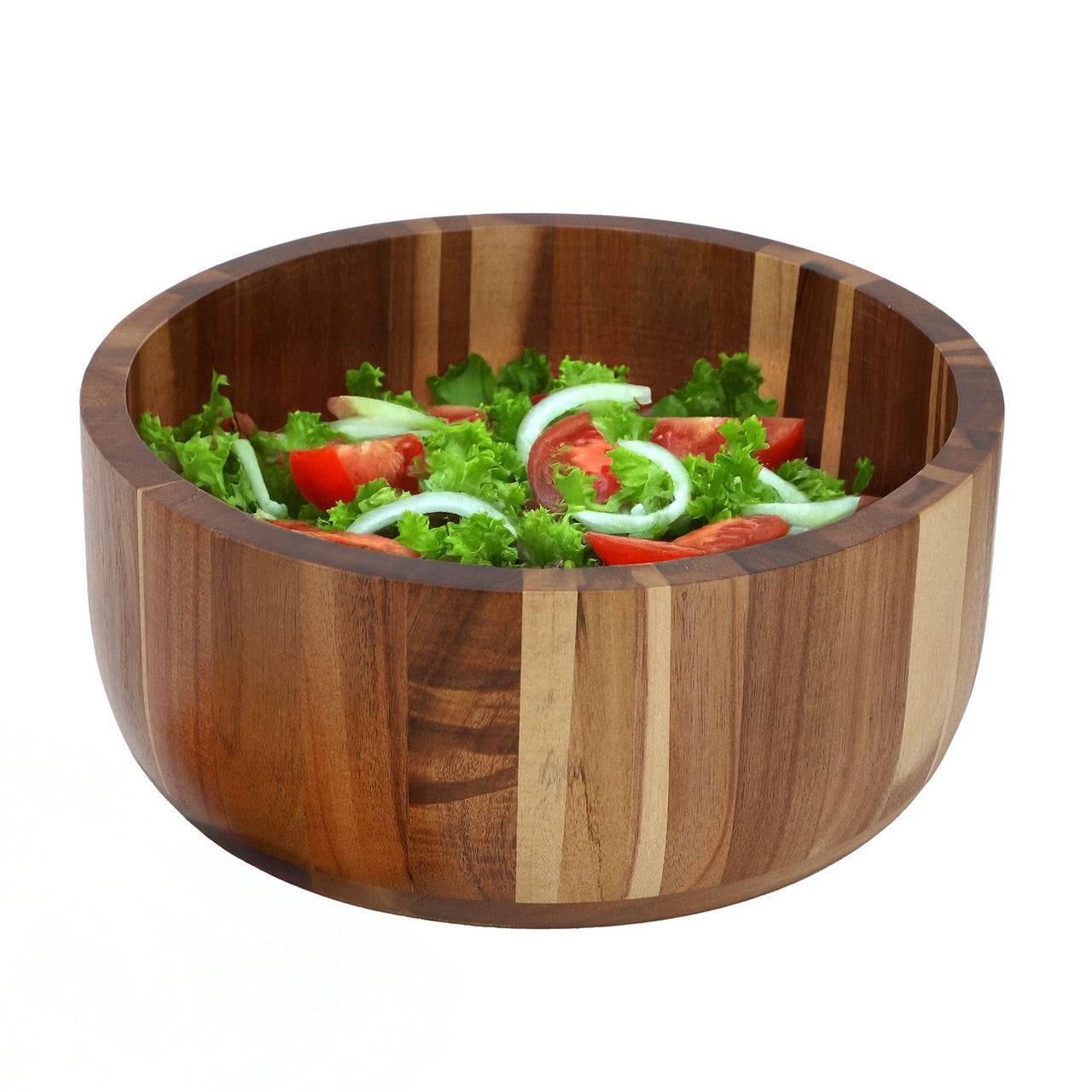 MegaChef 10.5 Inch Large Acacia Wood Salad Bowl - Loft&Timber