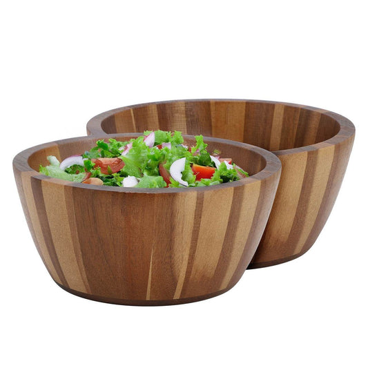 MegaChef 2 Piece 8.5 Inch Acacia Wood Salad Bowl Set - Loft&Timber
