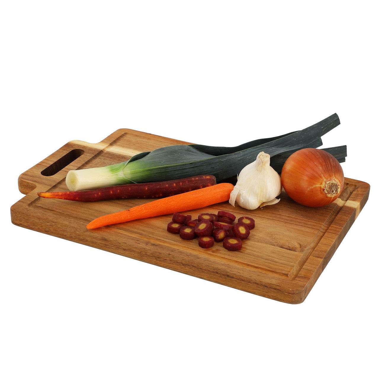 MegaChef 16.5 x 11 Inch Acacia Wood Rectangle Serving Board with Handle - Loft&Timber