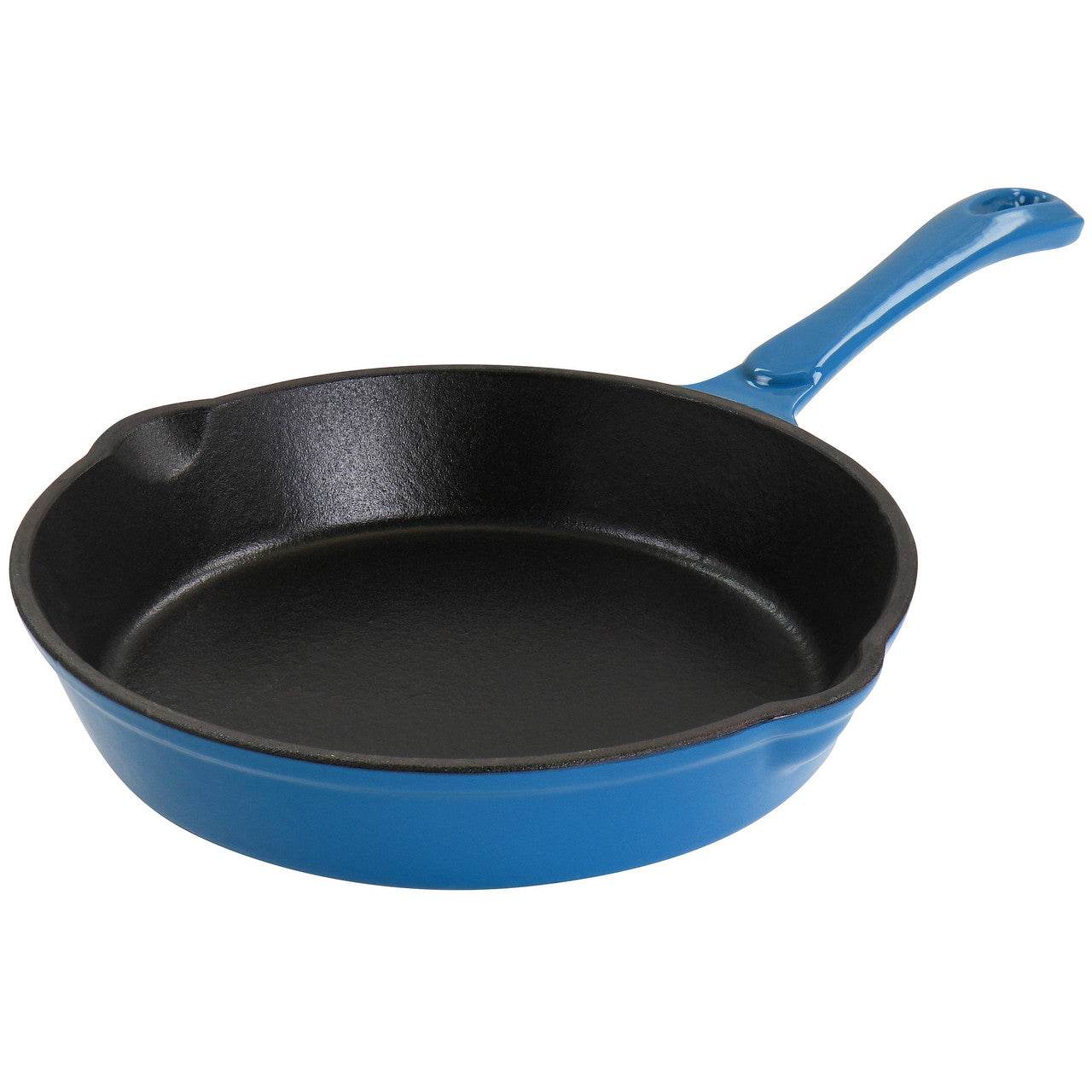 MegaChef Enameled Round 8 Inch PreSeasoned Cast Iron Frying Pan in Turquoise - Loft&Timber