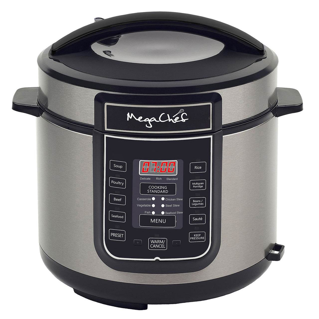 Megachef 6 Quart Digital Pressure Cooker with 14 Pre-set Multi Function Features - Loft&Timber