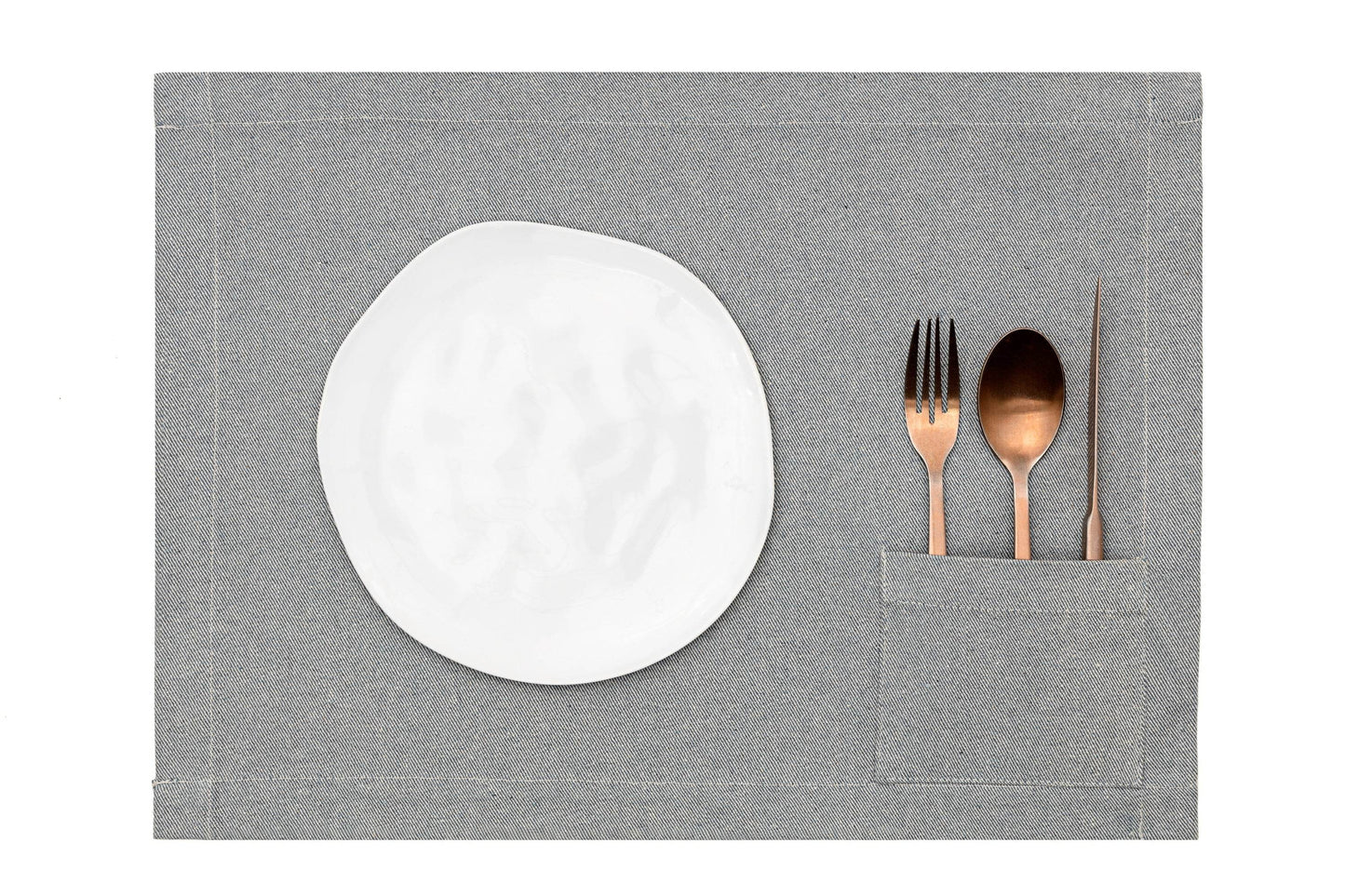 Placemats with Pocket, Set of 4 - Denim - Loft&Timber