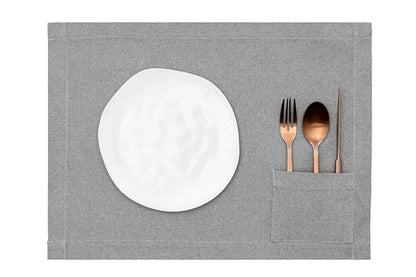Placemats with Pocket, Set of 4 - Denim - Loft&Timber