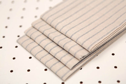 Cloth Napkins - Grey Striped and Natural Striped - Loft&Timber
