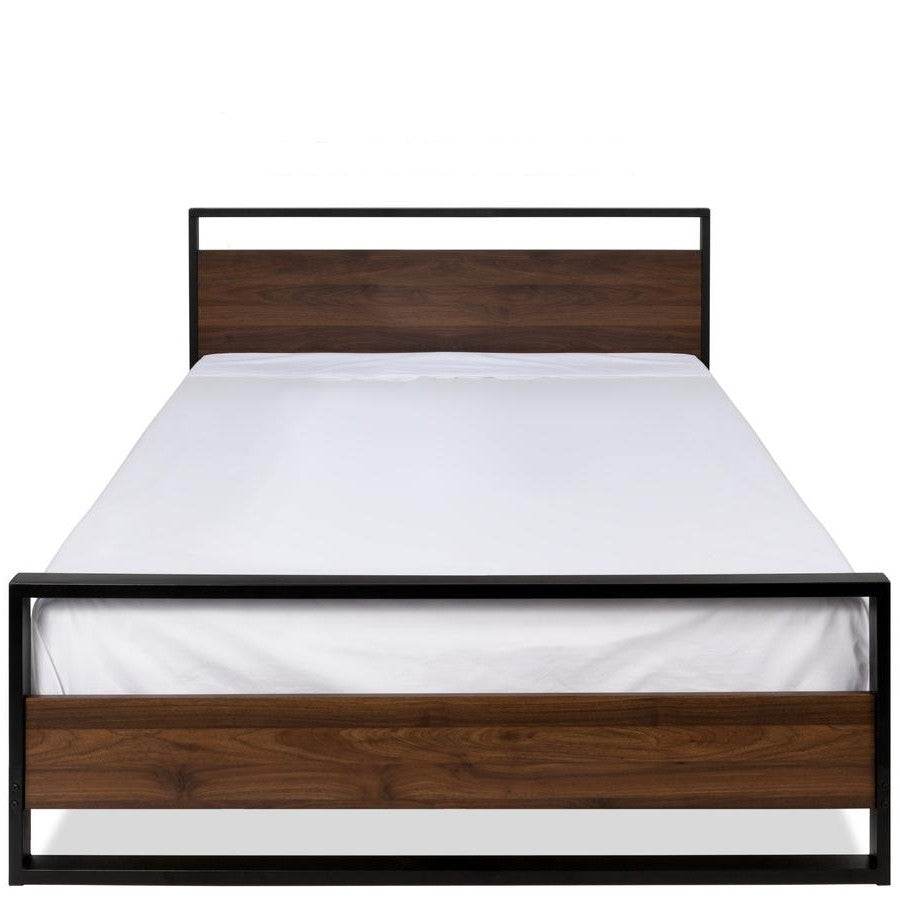 Modern FarmHome Queen Low Profile Metal Wood Platform Bed - Loft&Timber