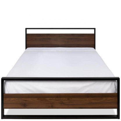 Modern FarmHome Queen Low Profile Metal Wood Platform Bed - Loft&Timber