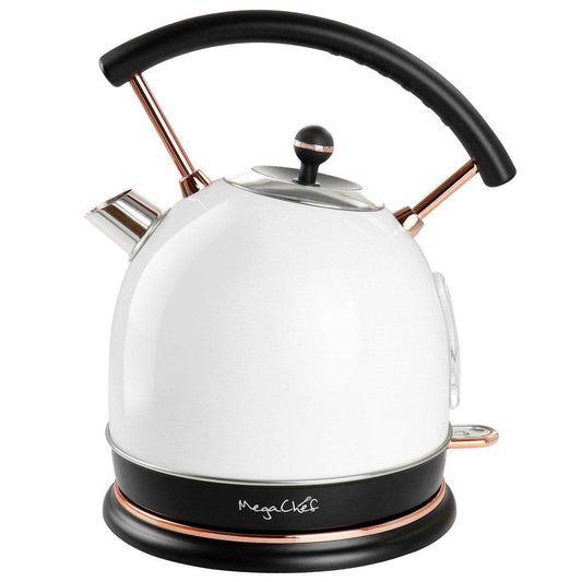MegaChef 1.9 Quart Half Circle Electric Tea Kettle in White - Loft&Timber