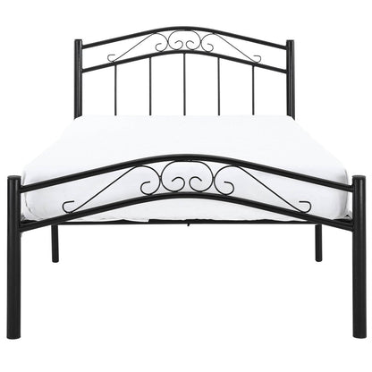 Twin size Black Metal Platform Bed with Headboard and Footboard - Loft&Timber