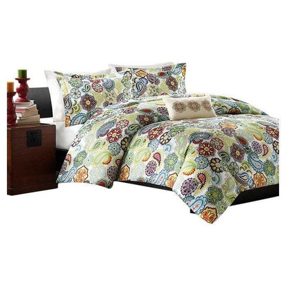 King size Multi Color Paisley 4 Piece Bed Bag Comforter Set - Loft&Timber