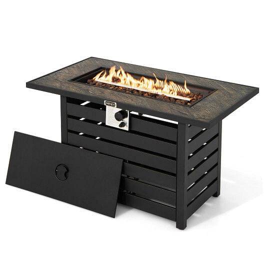 42 Inch 50000 BTU Propane Fire Pit Table with Ore Powder Surface - Loft&Timber