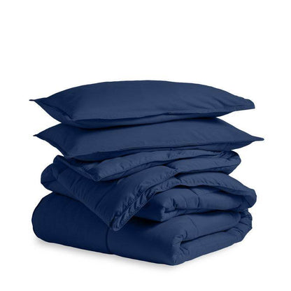 Twin/Twin XL size Super Soft Down Alternative Comforter Set in Navy Blue - Loft&Timber
