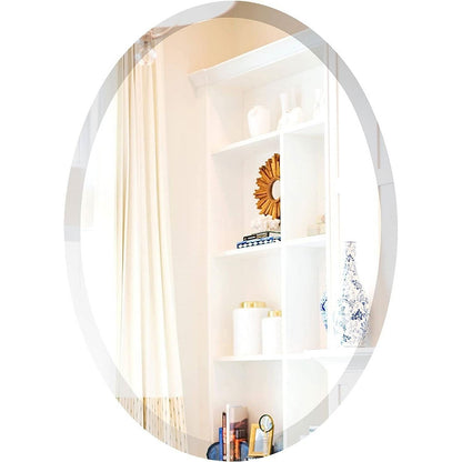 Oval 36 x 24-inch Beveled Bathroom Living Room Vanity Frameless Wall Mirror-2