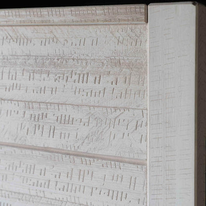 FarmHome Off White Solid Pine Platform Bed in Queen Size - Loft&Timber