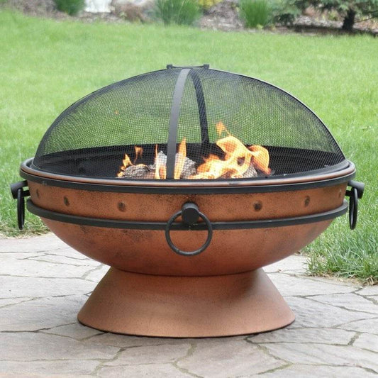 Cauldron Steel Wood Burning Fire Pit with Spark Screen - Loft&Timber