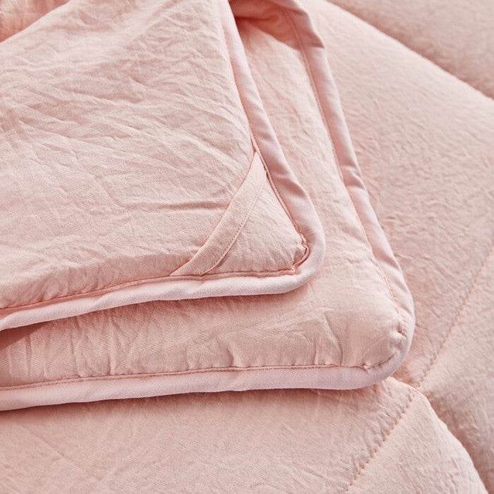 Queen Size Pink 3 Piece Microfiber Reversible Comforter Set - Loft&Timber
