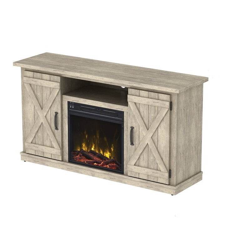 FarmHouse Rustic Pine TV Entertainment Electric Fireplace - Loft&Timber